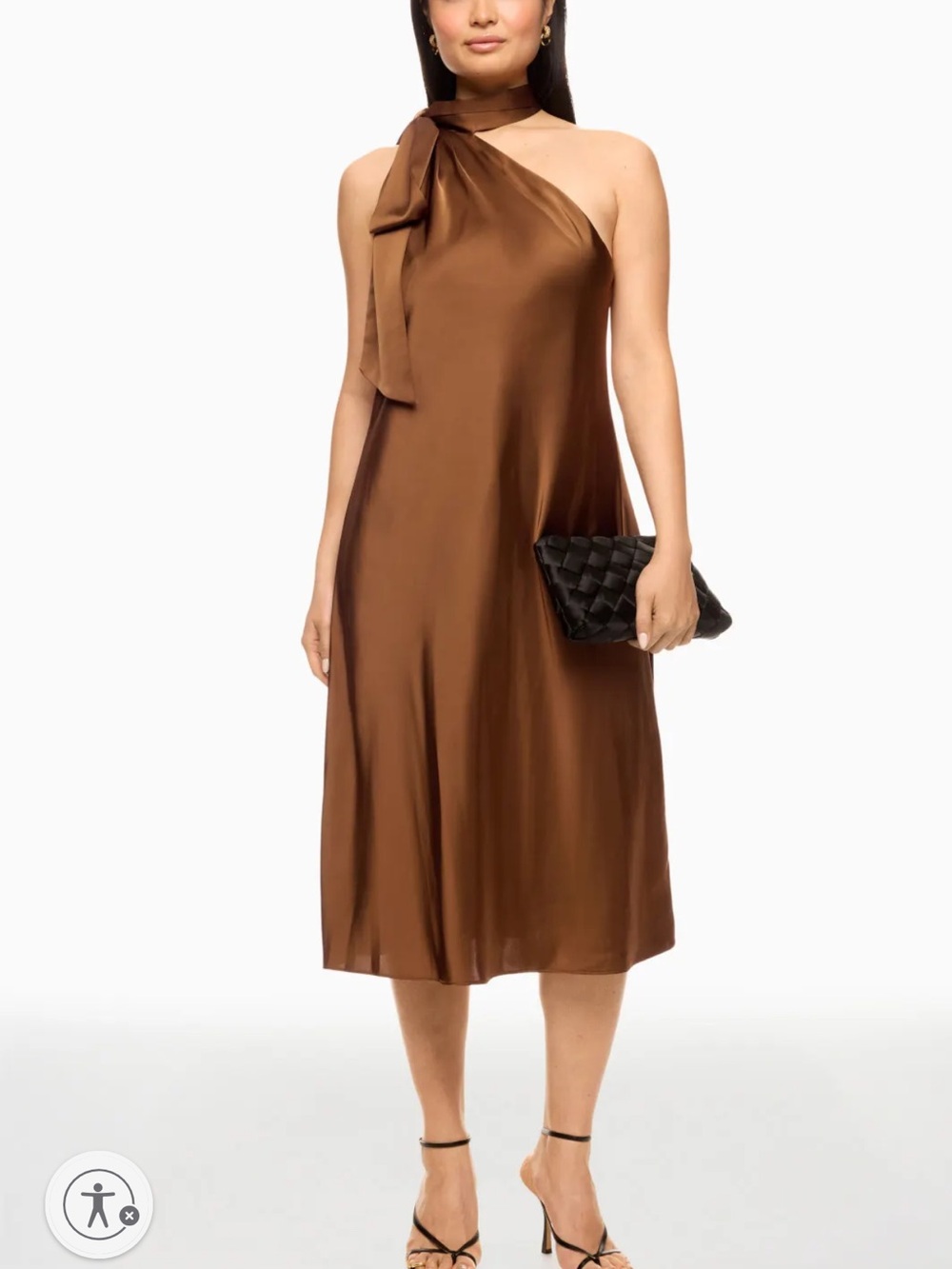 Ralph Lauren One-Shoulder Tie-Neck Dress - Picture 2 of 8